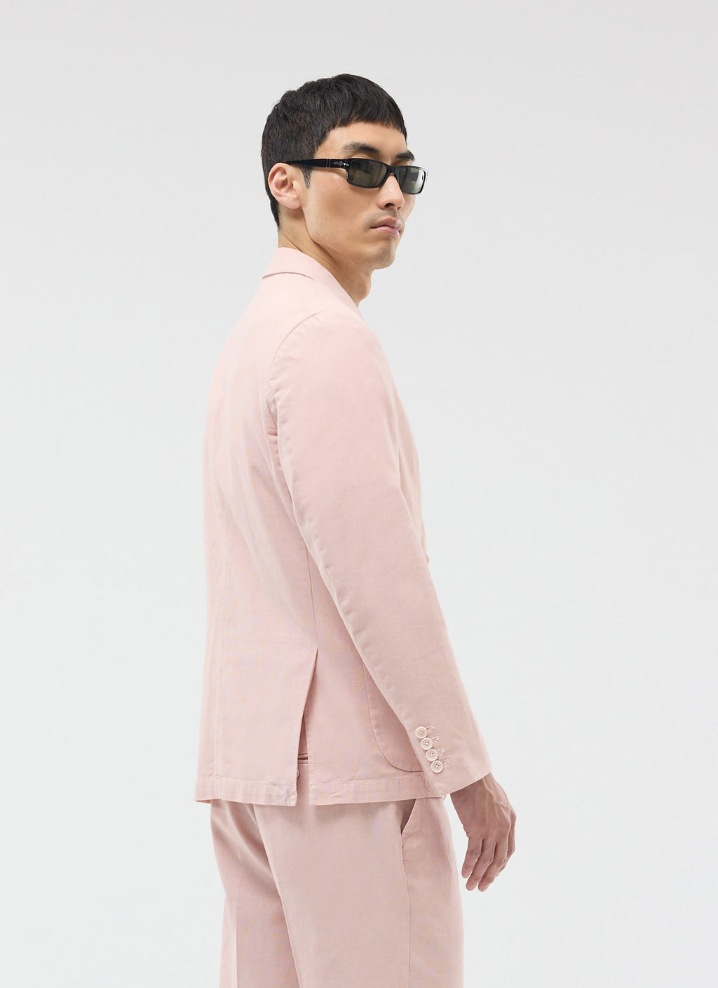 Tailored Linen Blazer | Dusty Pink