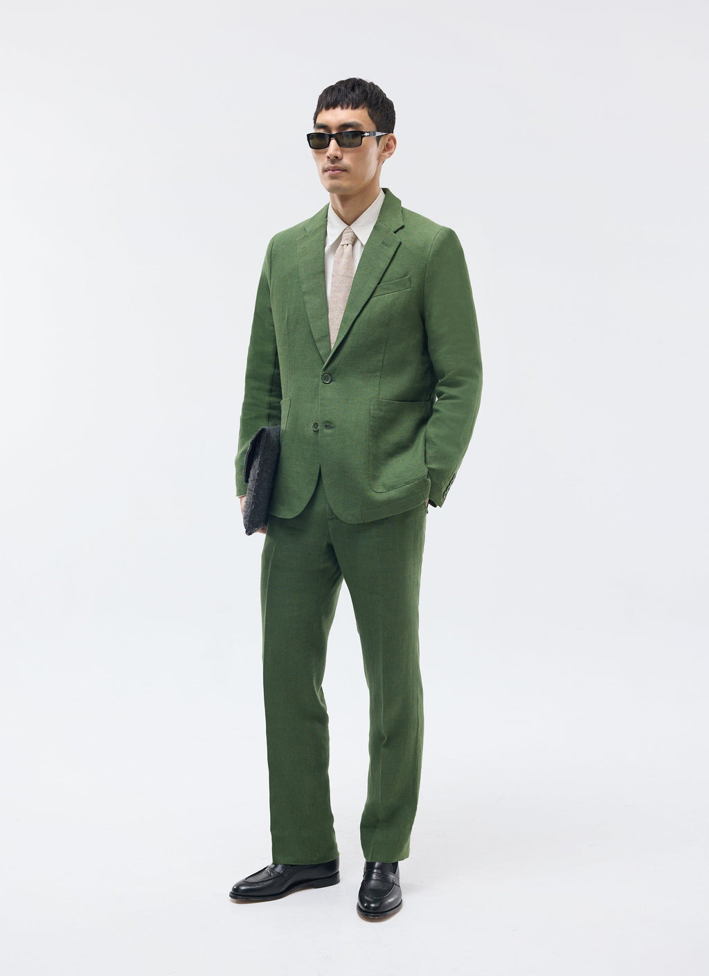 Tailored Linen Trousers | Forest