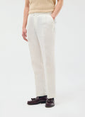 Pleated Tailored Trousers | Linen | White