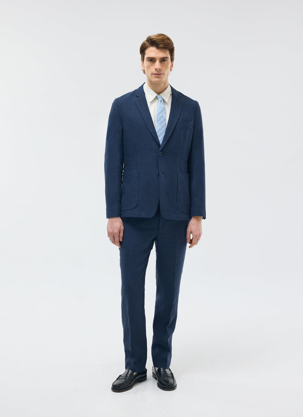 Tailored Linen Trousers | Navy