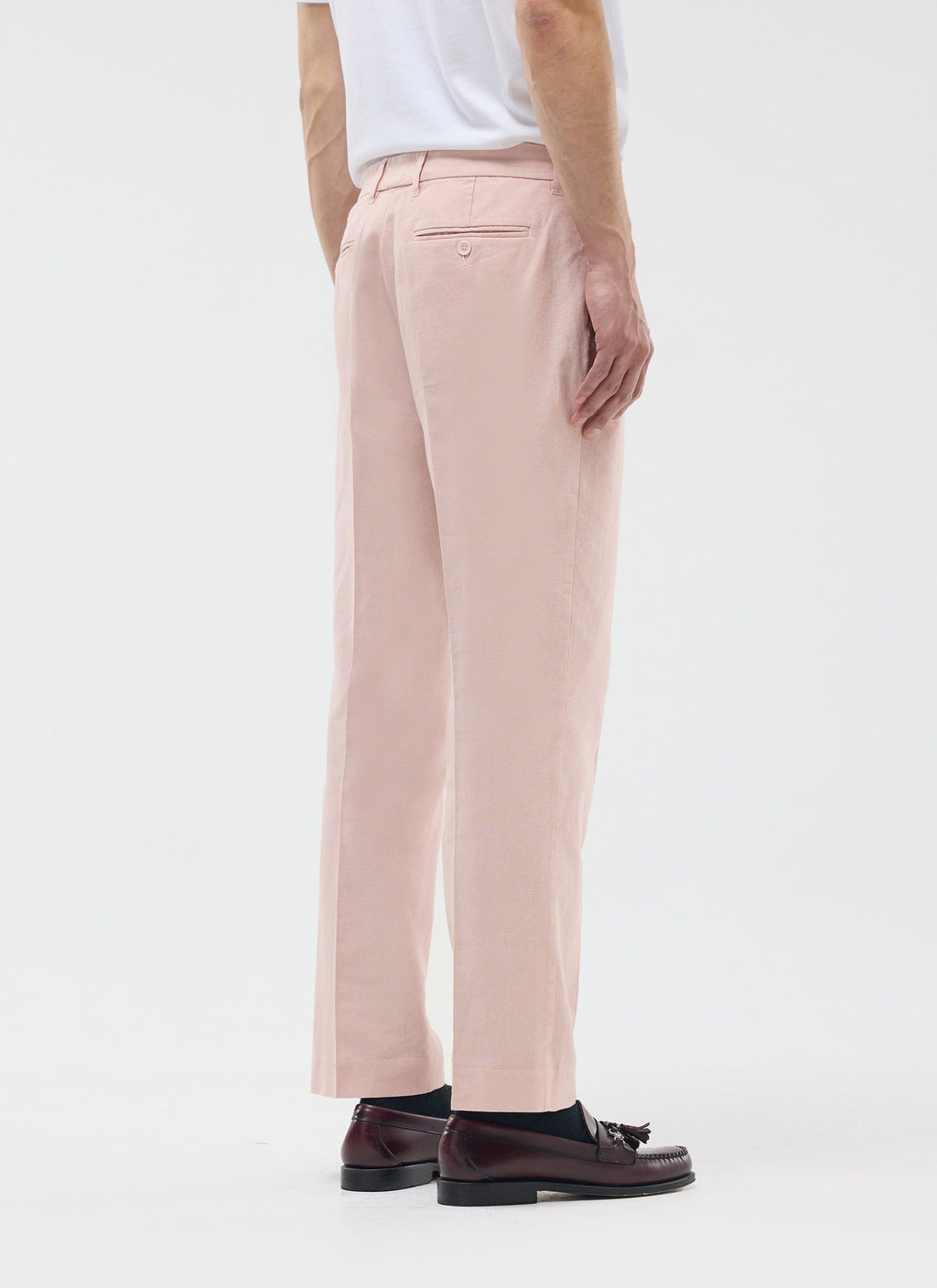 Tailored Linen Trousers | Dusty Pink