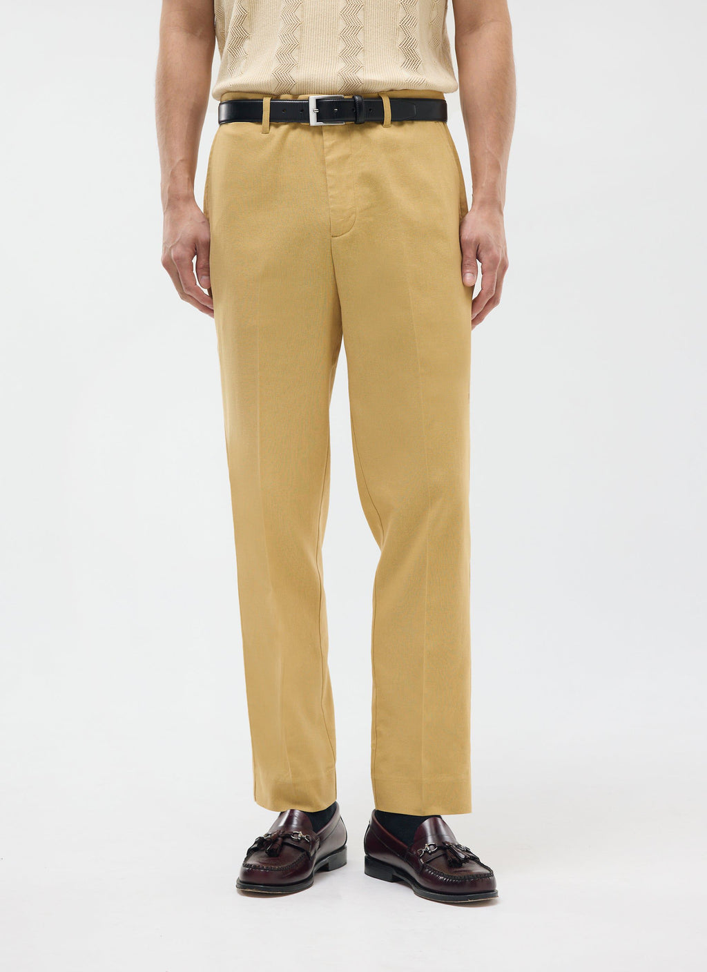 Tailored Linen Trousers | Tan