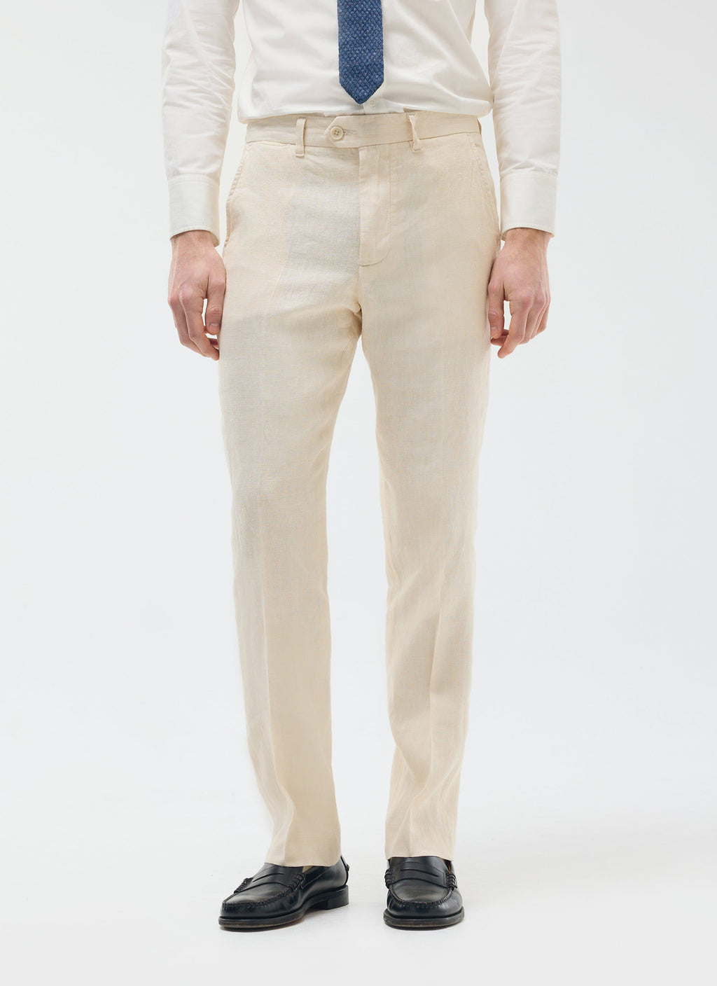 Tailored Linen Trousers | Cream