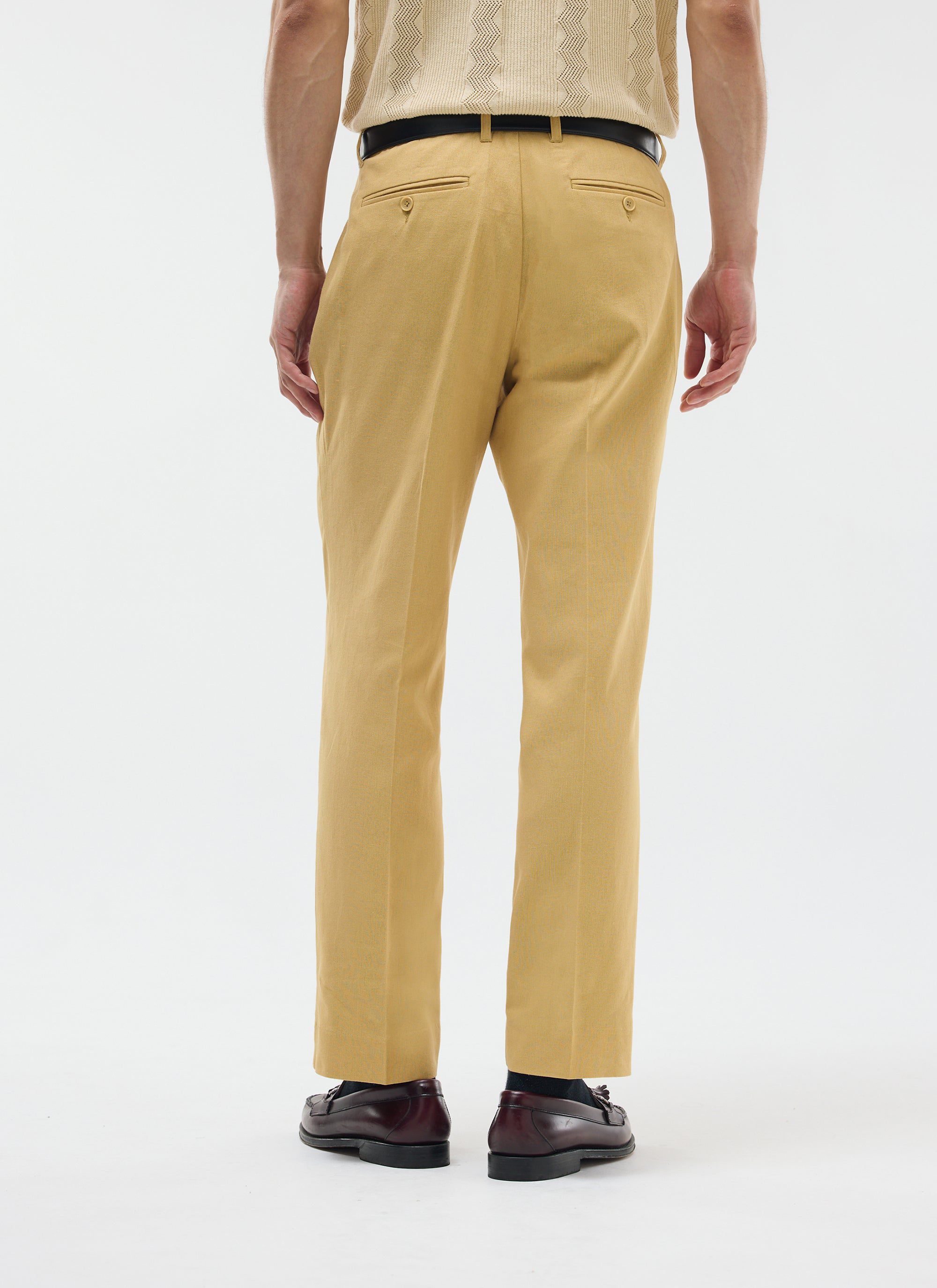 Tailored Linen Trousers | Tan