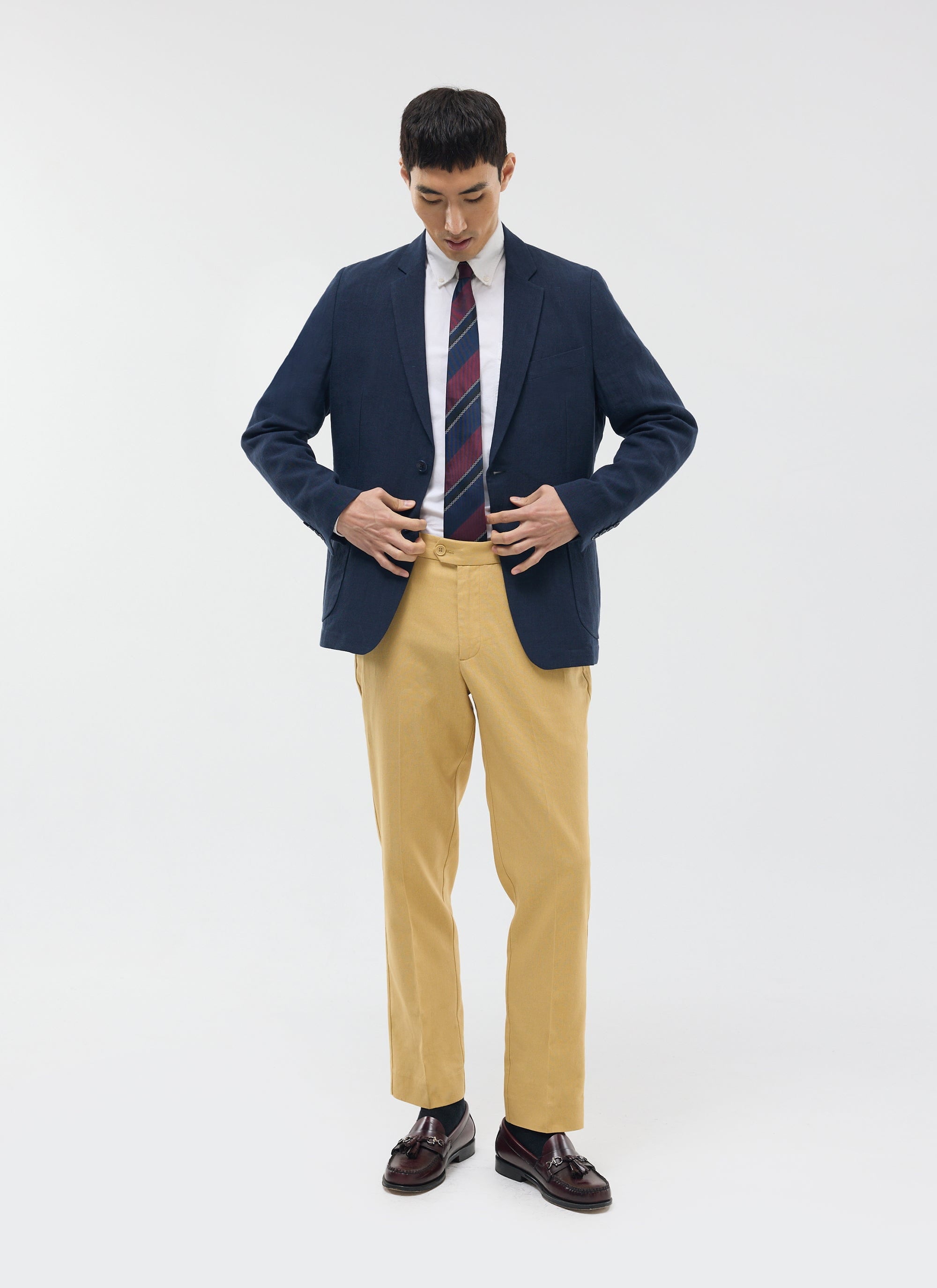 Tailored Linen Trousers | Tan