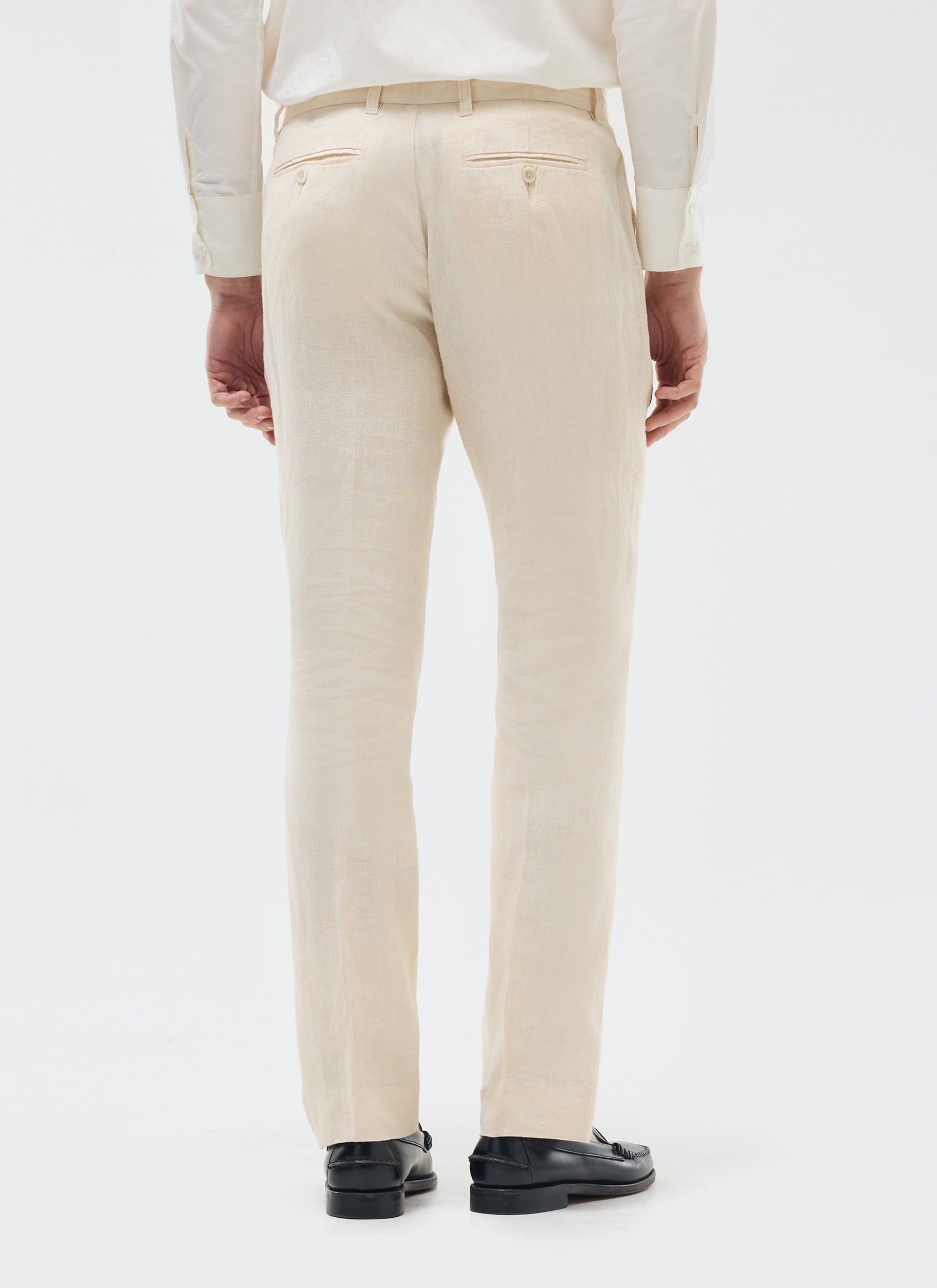 Tailored Linen Trousers | Cream