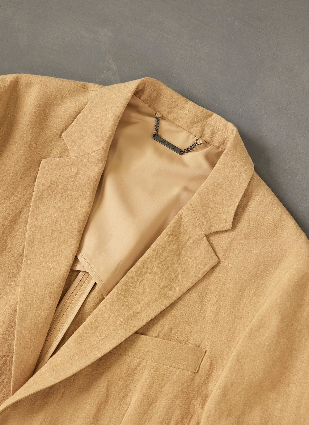 Tailored Linen Blazer | Camel
