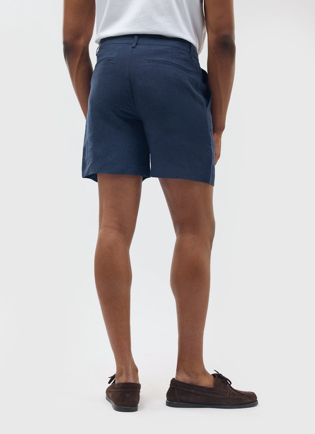 Pleated Linen Shorts | Navy