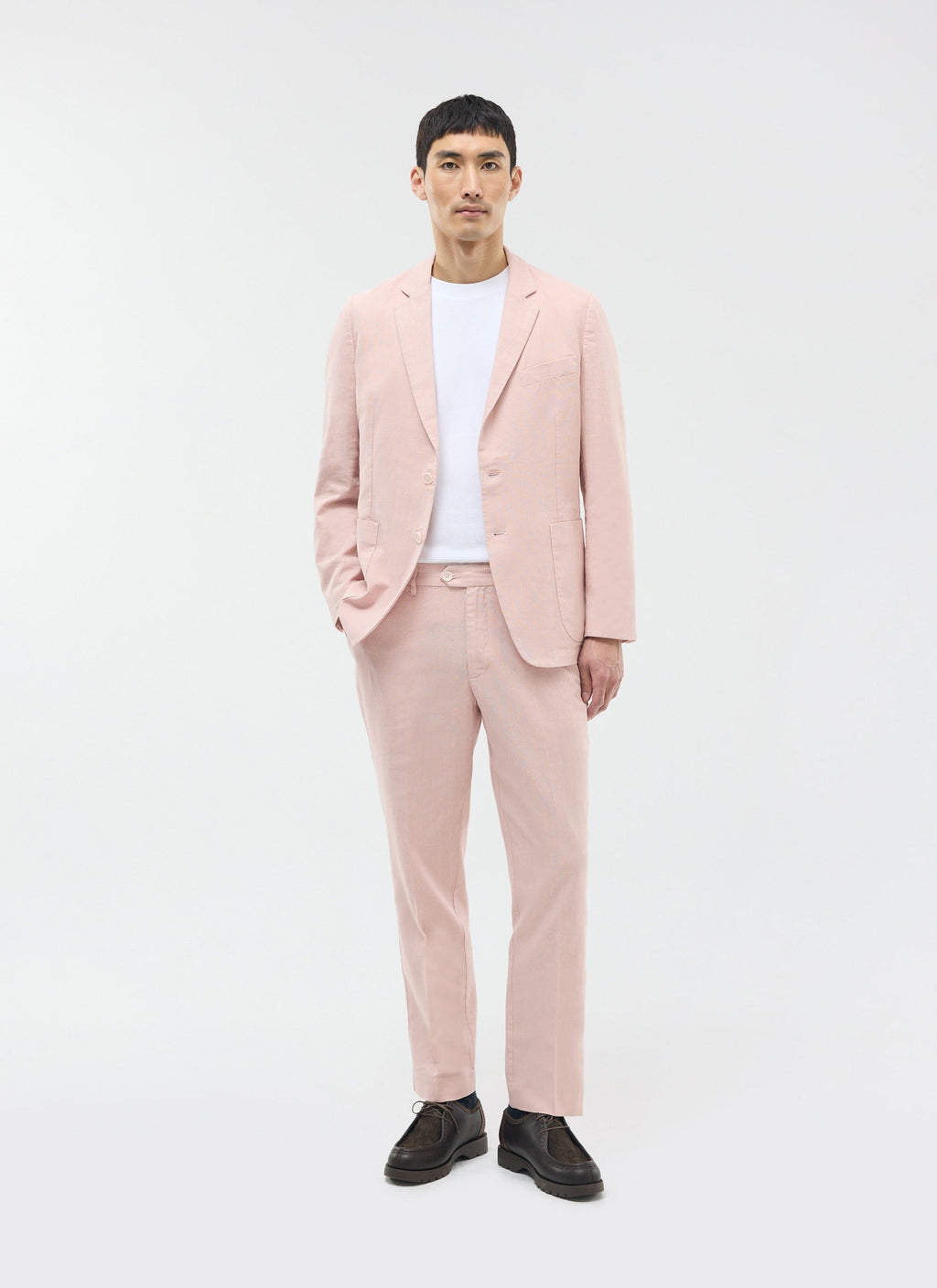 Tailored Linen Blazer | Dusty Pink