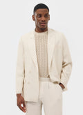 Tailored Double Breasted Blazer | Linen | Cream