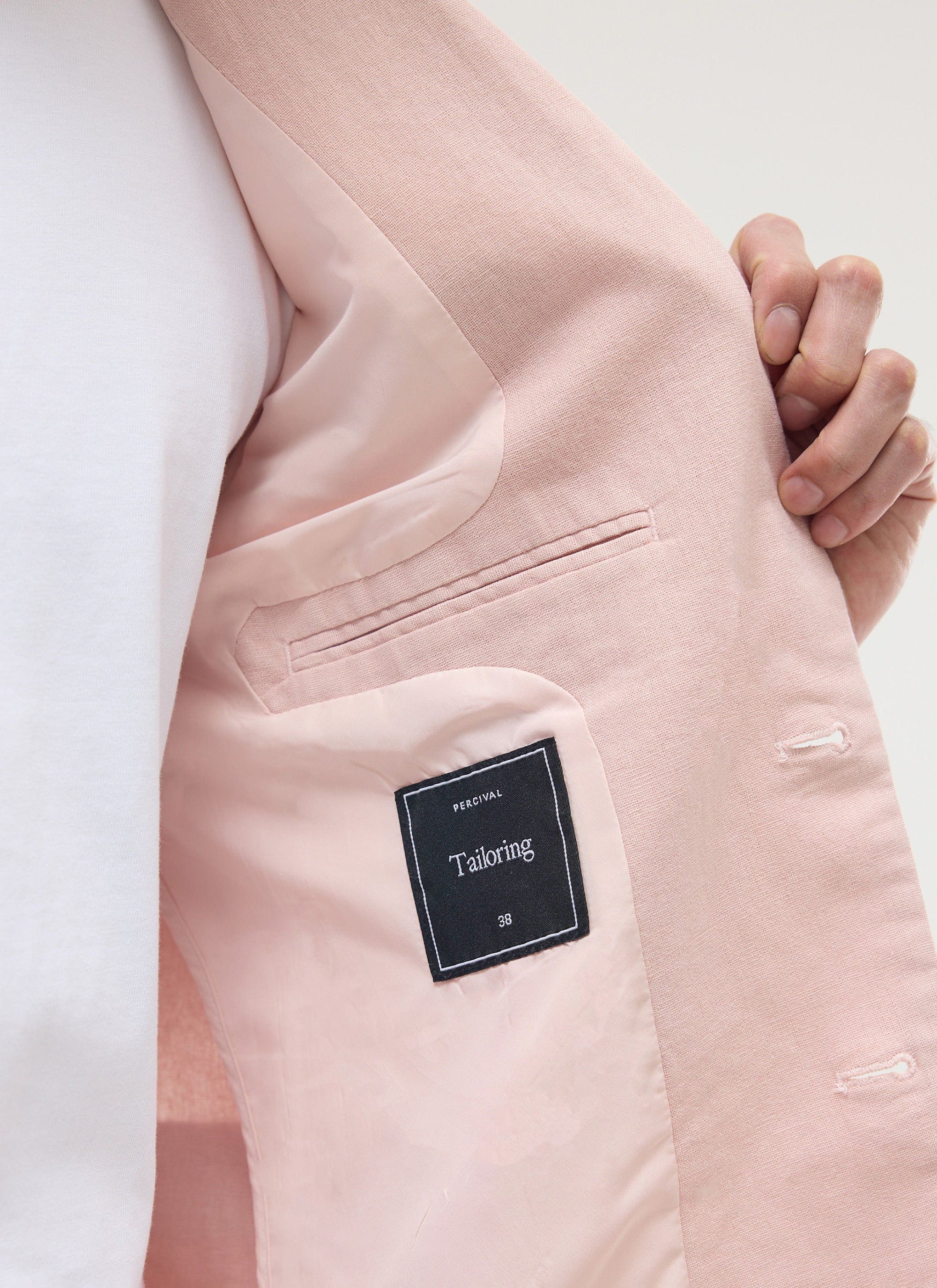 Tailored Linen Blazer | Dusty Pink