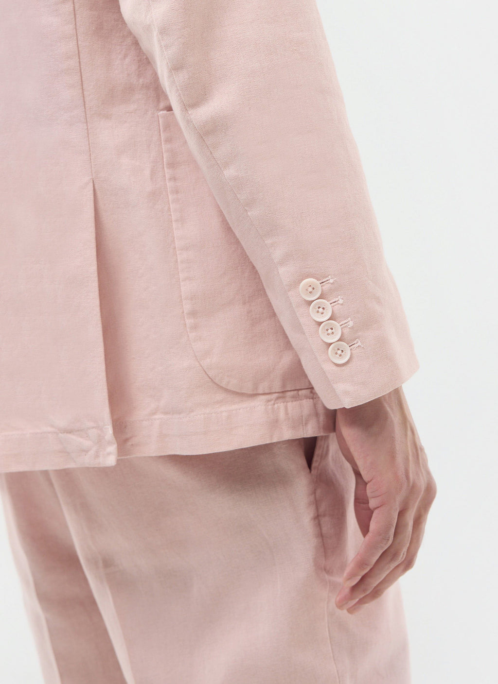 Tailored Linen Blazer | Dusty Pink