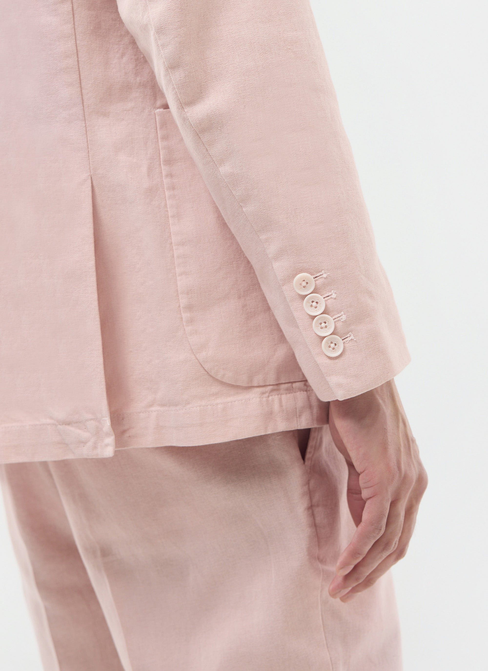 Tailored Linen Blazer | Dusty Pink