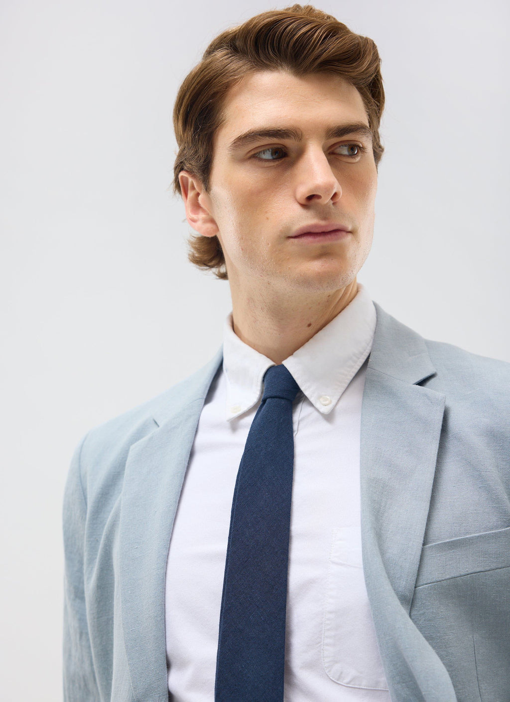 Tailored Linen Blazer | Light Blue