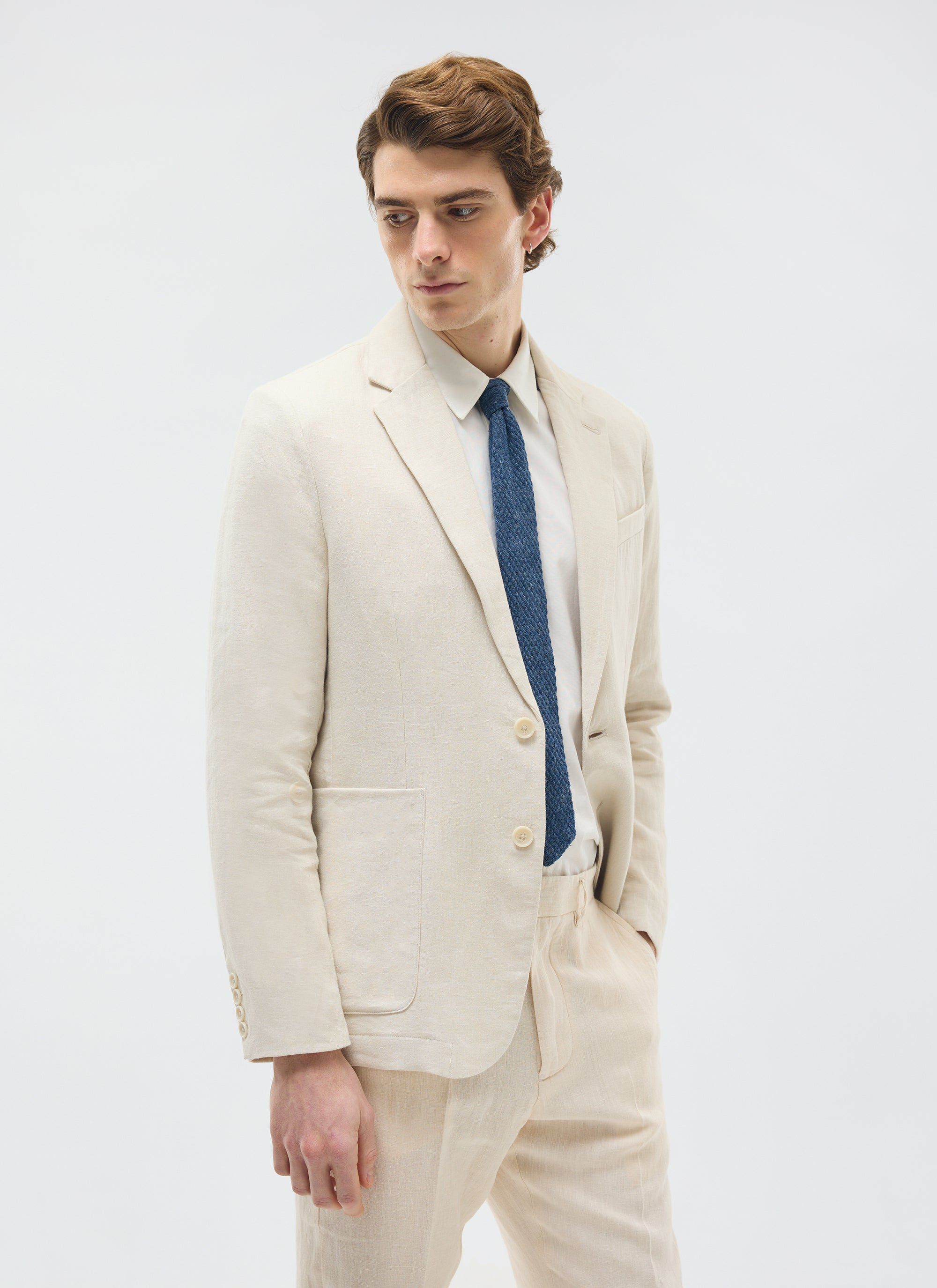 Tailored Linen Blazer | Cream