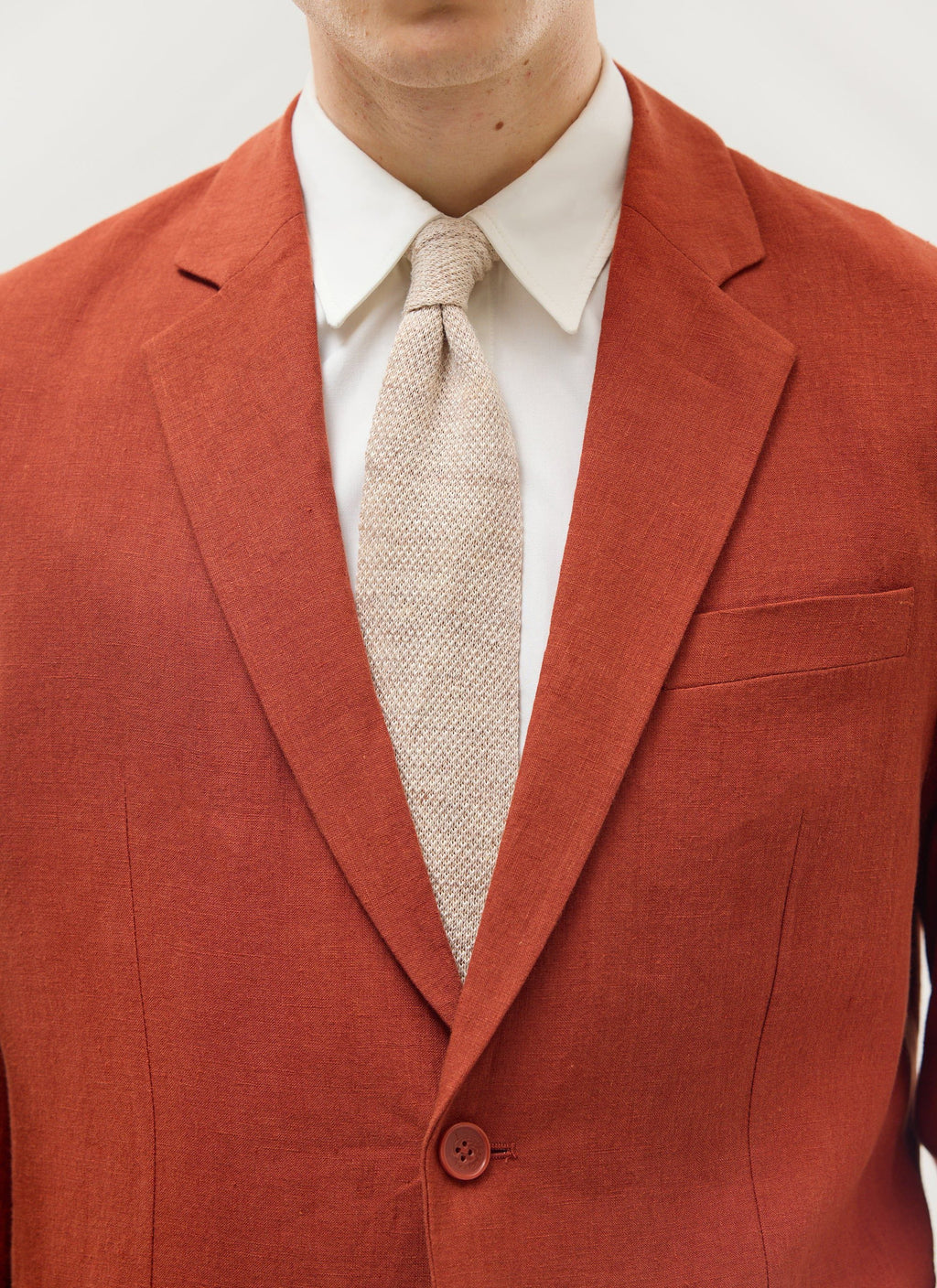 Relaxed Tailored Linen Blazer | Rust