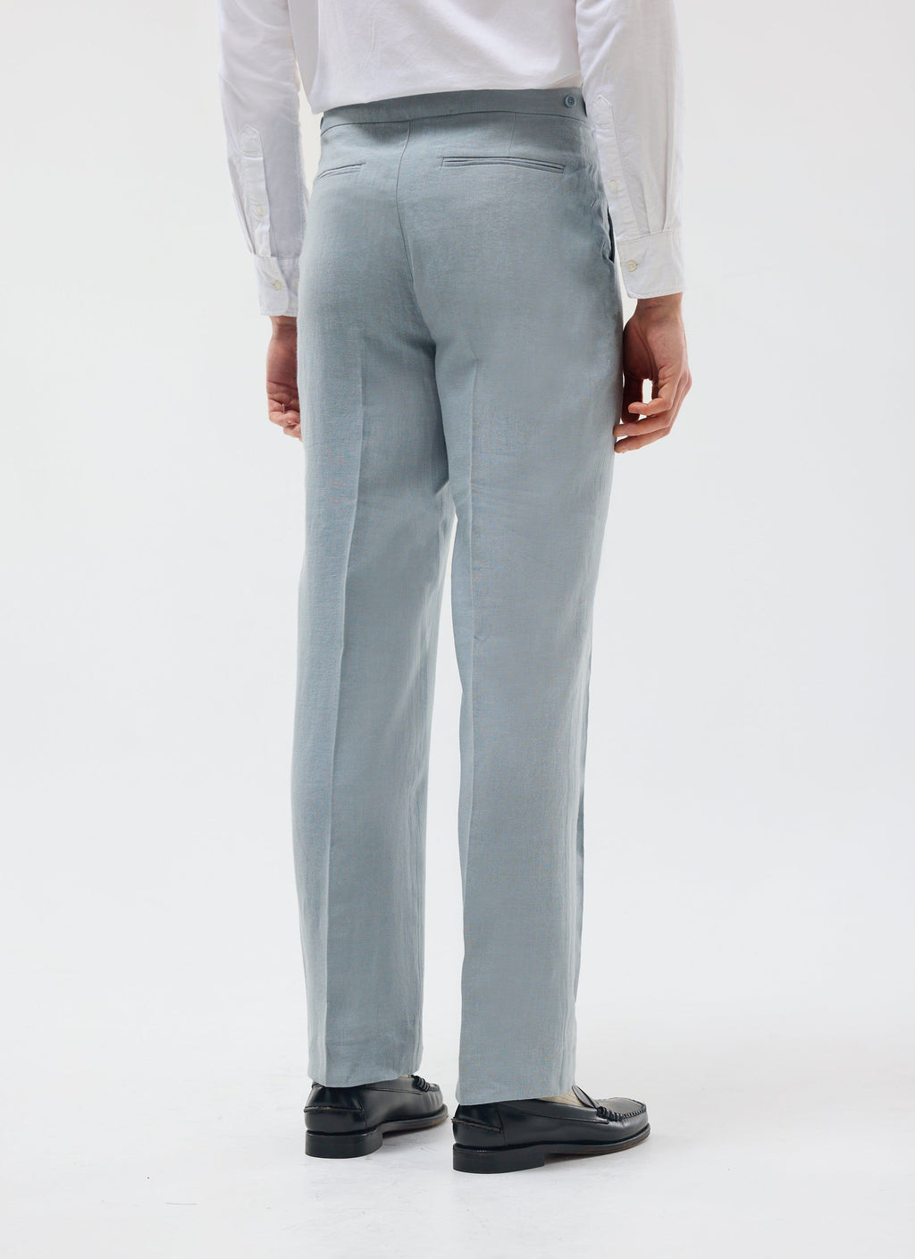 Pleated Tailored Trousers | Linen | Light Blue