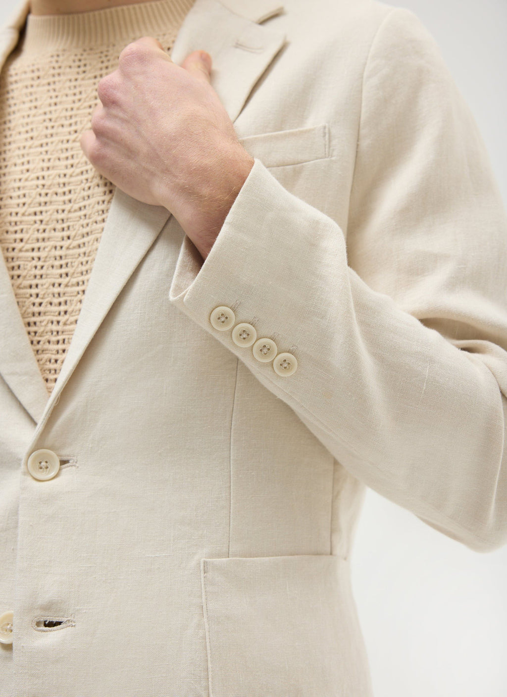 Tailored Linen Blazer | Cream