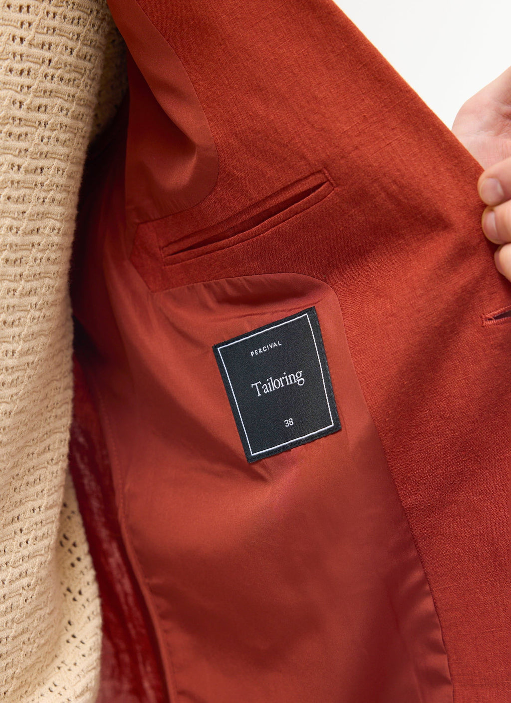 Relaxed Tailored Linen Blazer | Rust