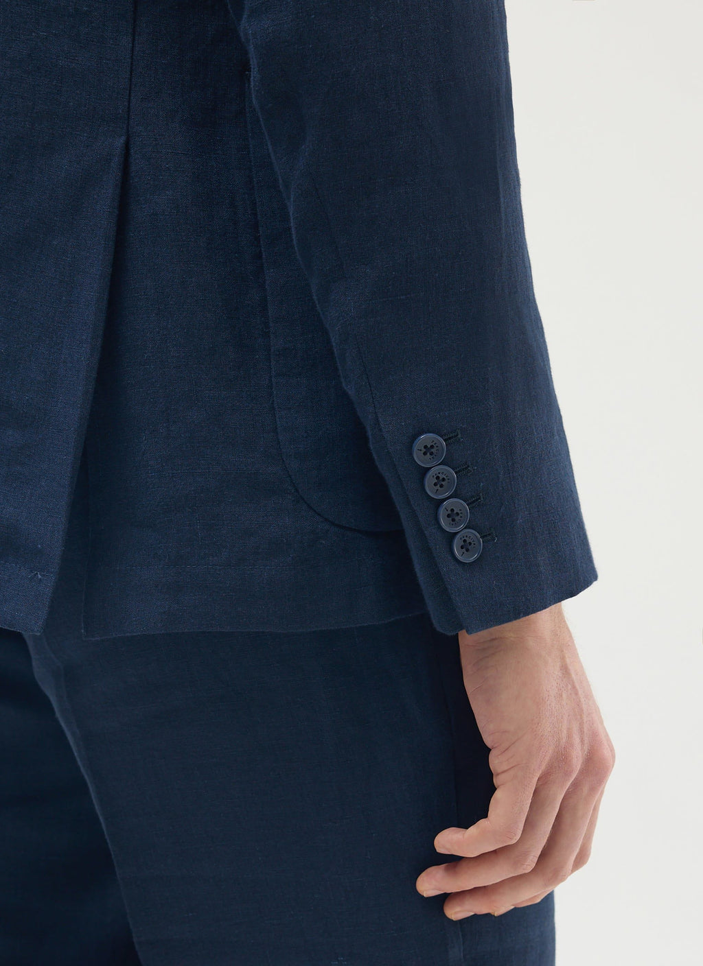 Tailored Linen Blazer | Navy