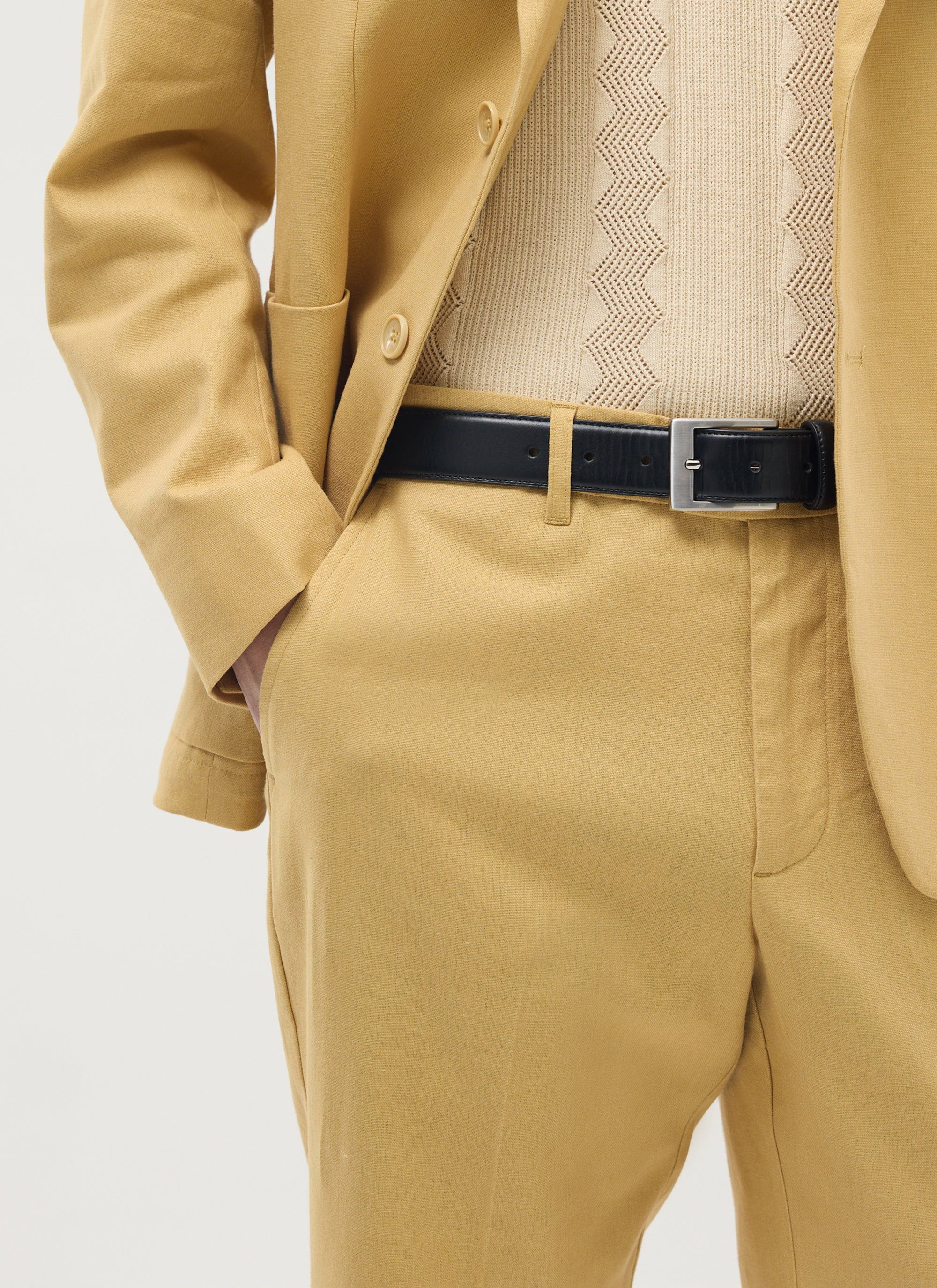 Tailored Linen Blazer | Tan