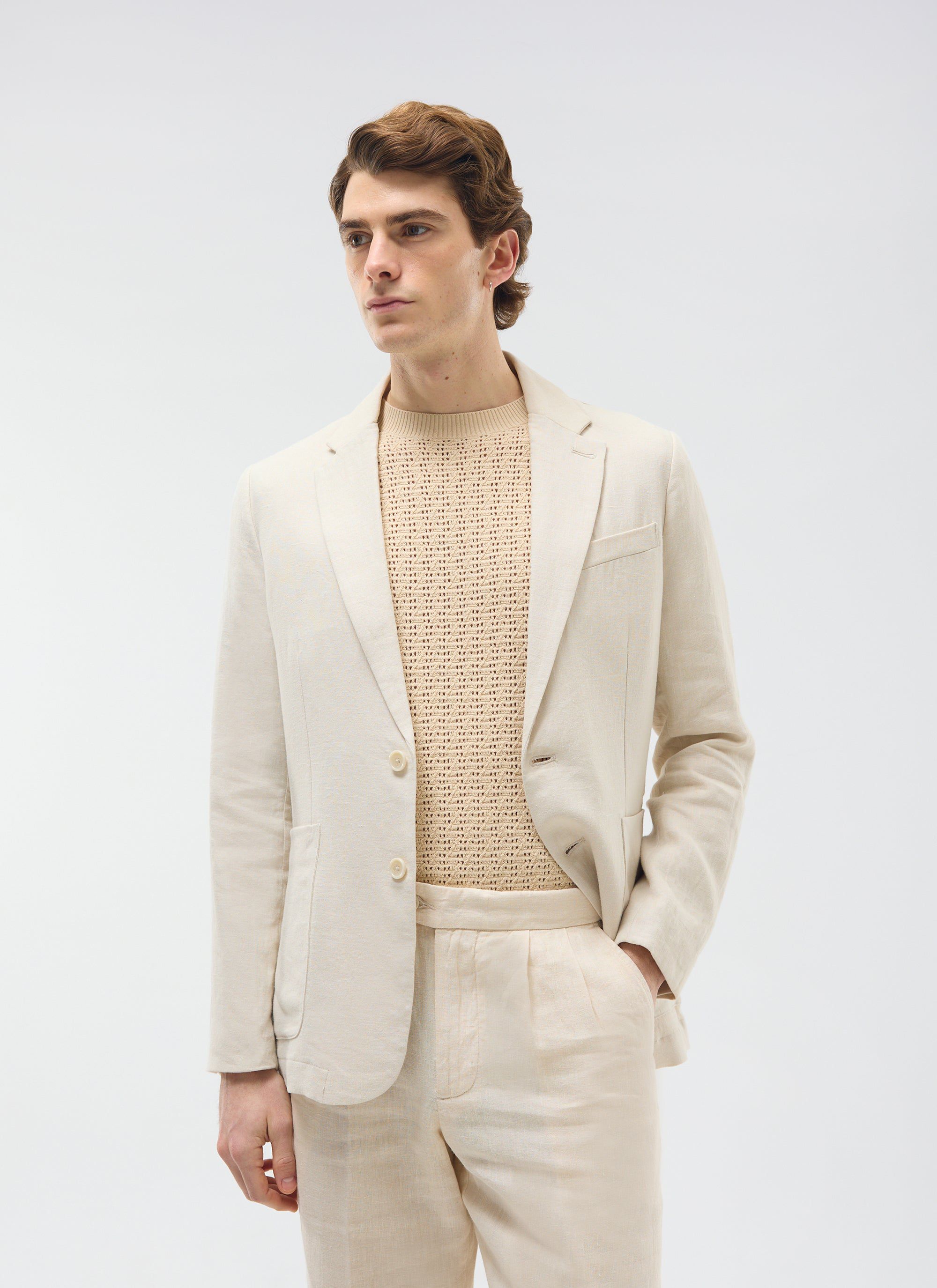 Tailored Linen Blazer | Cream