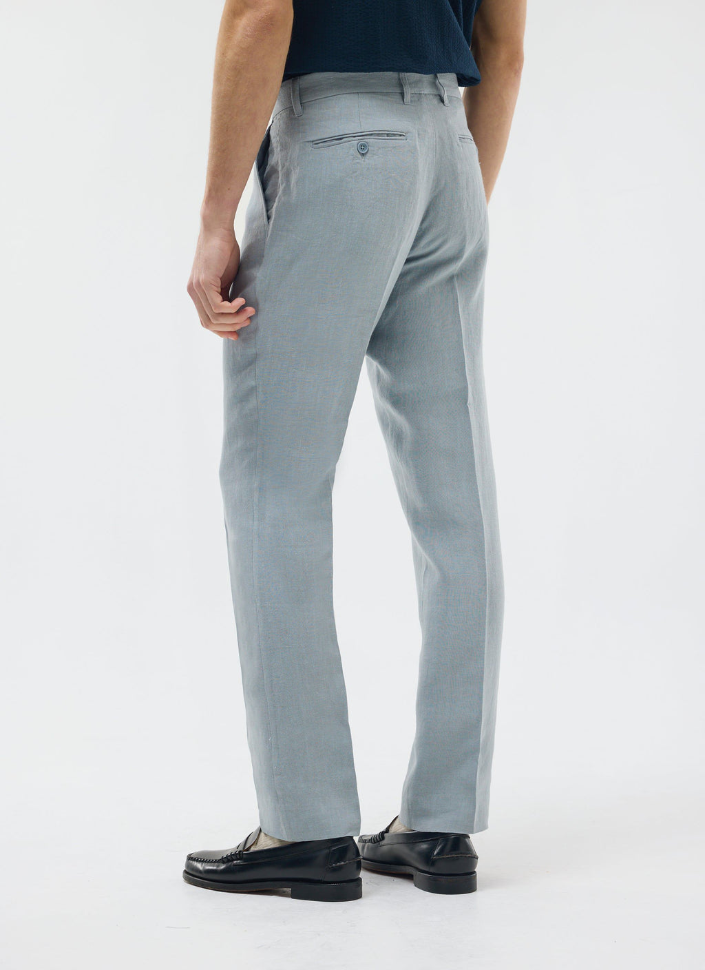 Tailored Linen Trousers | Light Blue