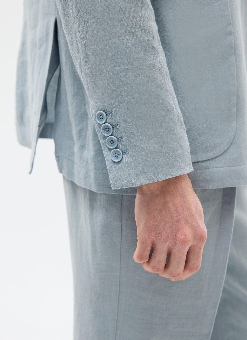 Tailored Linen Blazer | Light Blue