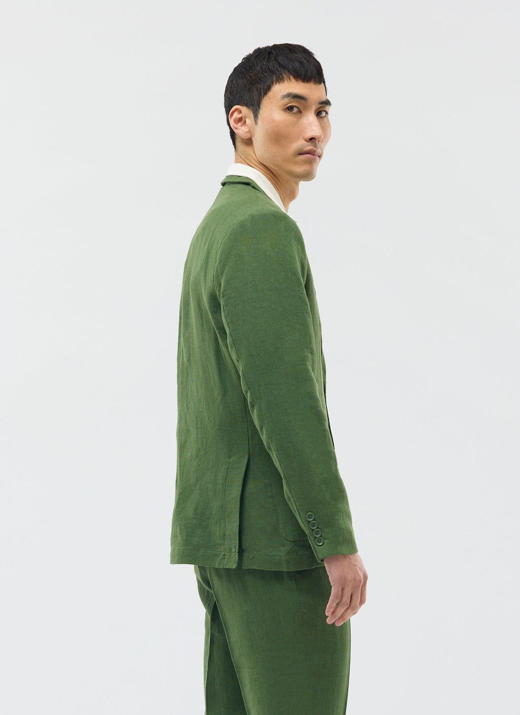 Tailored Linen Blazer | Suit Jacket | Forest Green