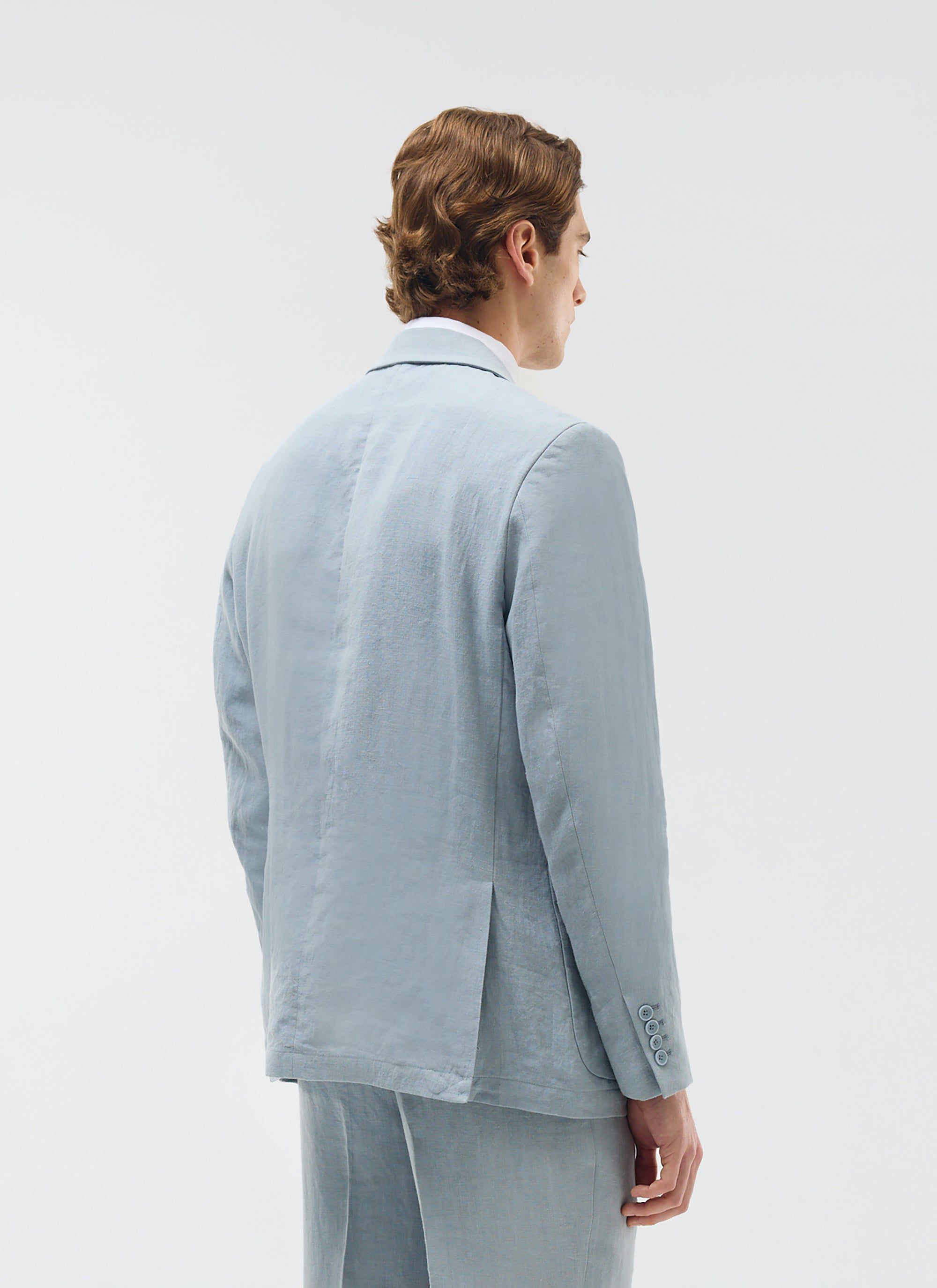 Tailored Linen Blazer | Light Blue