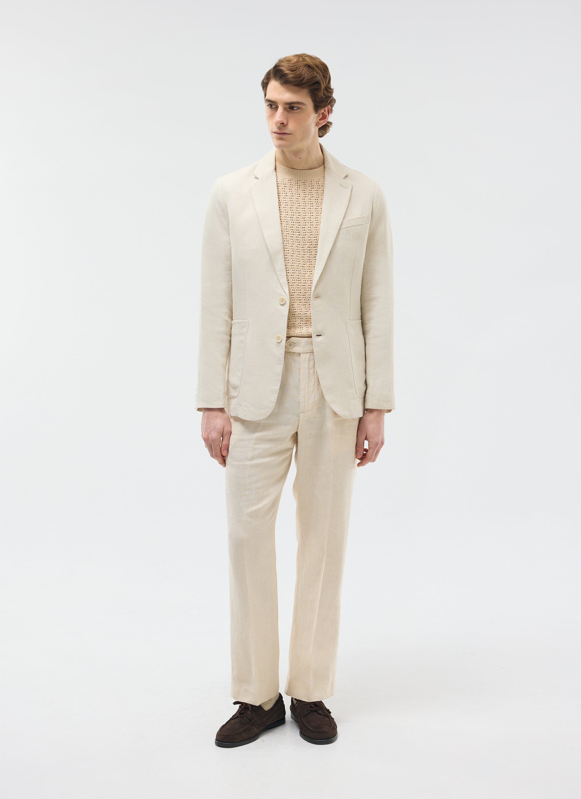 Tailored Linen Blazer | Cream