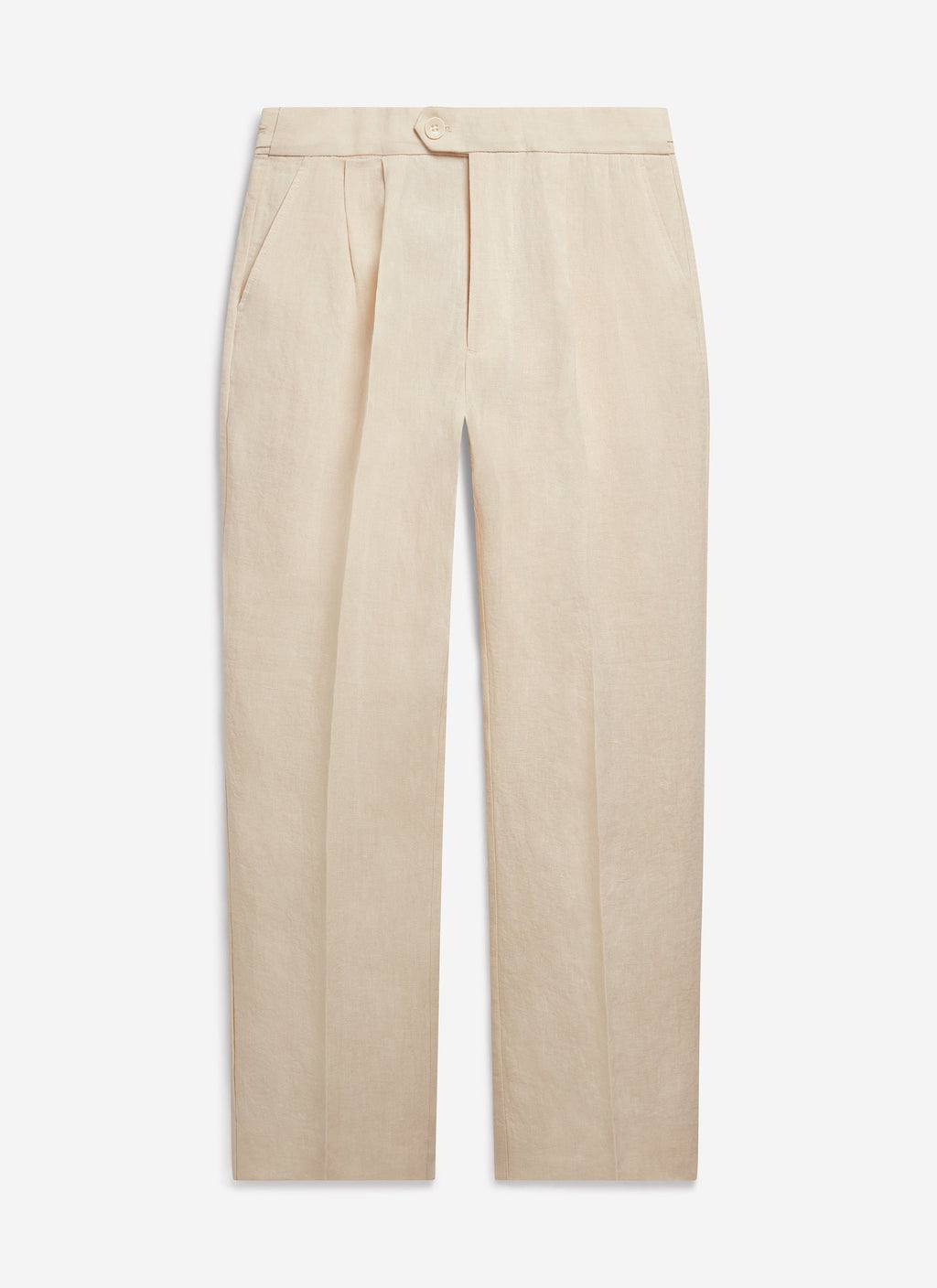 Pleated Tailored Trousers | Linen | Cream